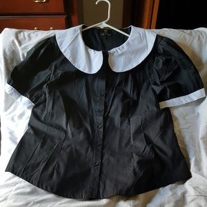 Restyle Wednesday Adams button up blouse 2XL